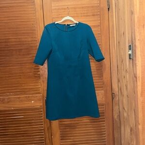 Iove this teal a line dress with quarter sleeve